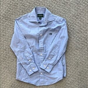 Button Down Shirt in Blue with Roll-Up Sleeves